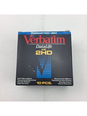 Verbatim DataLife 3.5" MF 2HD High Density Microdisks 10 Pc IBM Formatted 1.44MB